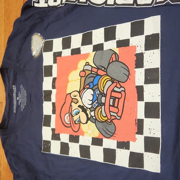 NWOT Mario Kart Long Sleeve Blue t-shirt, Medium - Picture 4 of 7
